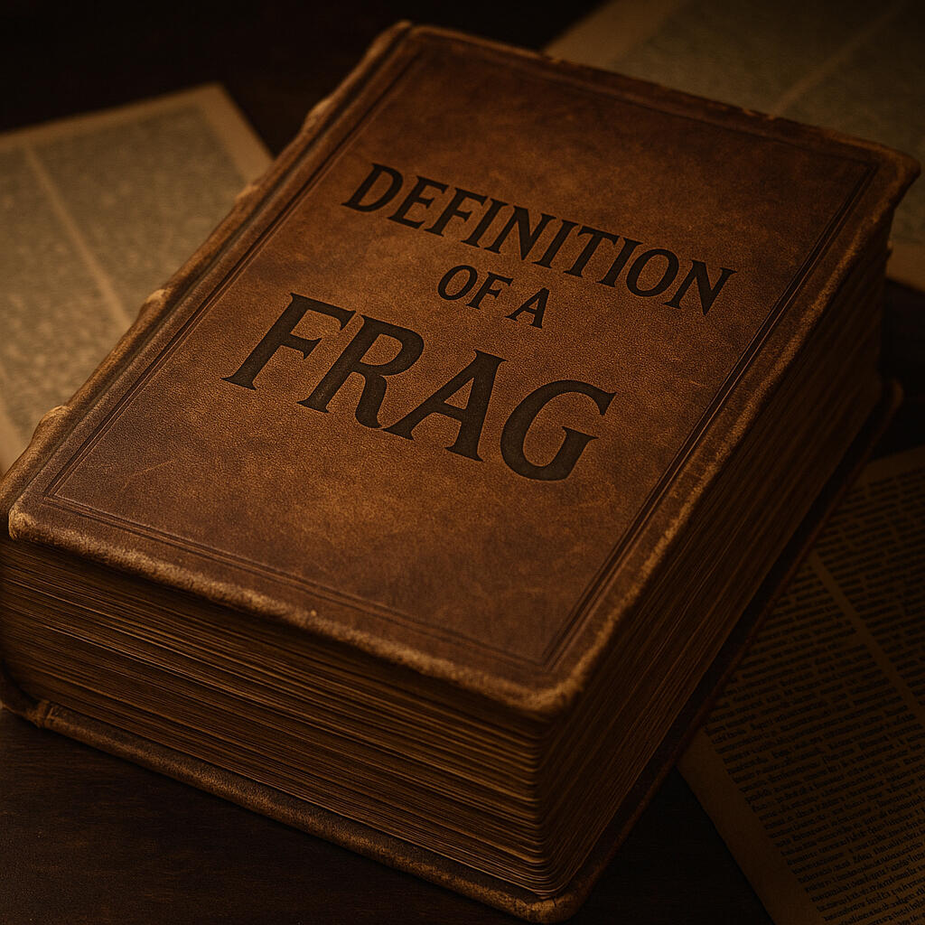 Tome 1a .Definitions of a frag 👀. too many to mention. Write ✍️ one for yourself leave your fragment here